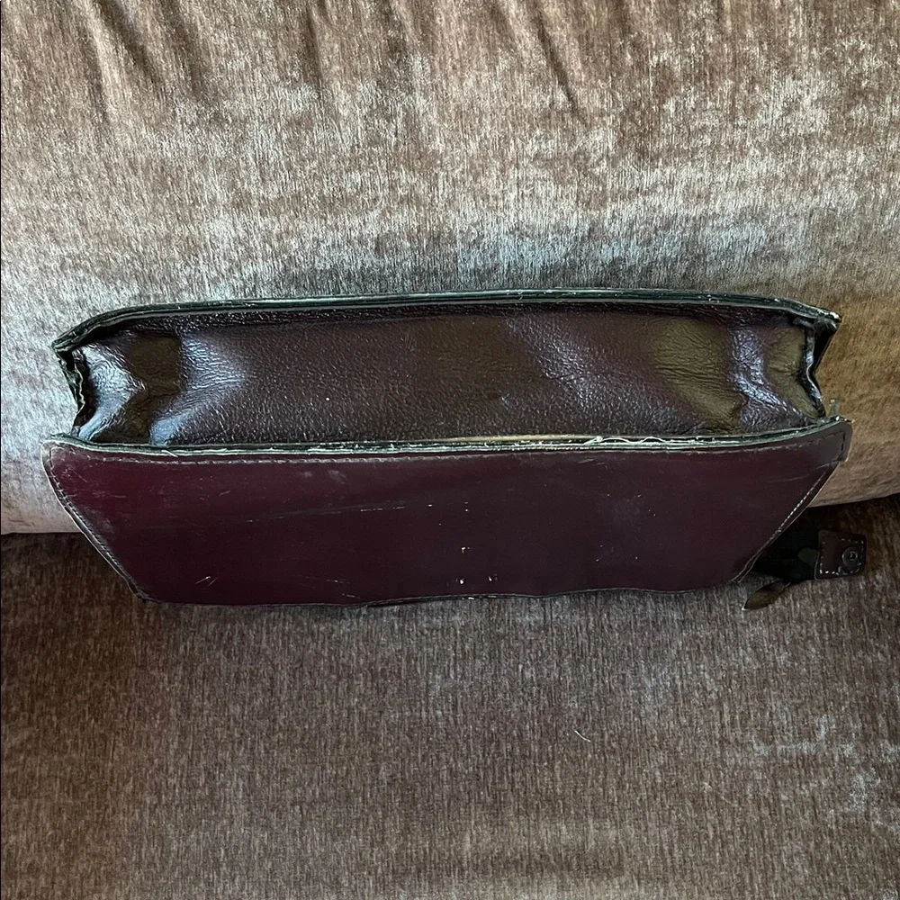 Sophisticated Dark Brown/Burgandy Leather Briefcase  Vintage  Unisex - Picture 9 of 12
